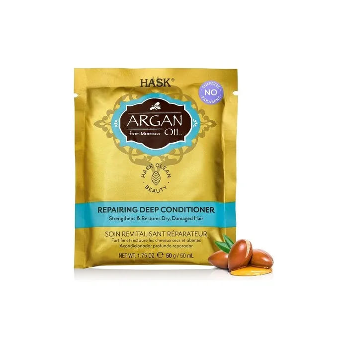 HASK Argan Oil Repairing Deep Conditioner Sachet Moisturizing for All Hair Types 50ml