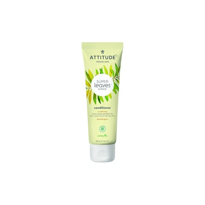 Attitude Super Leaves Conditioner 240ml Deep Cleansing for Hair - Lemon Leaves & White Tea - Silicone-Free Hair Conditioner for Damaged Hair