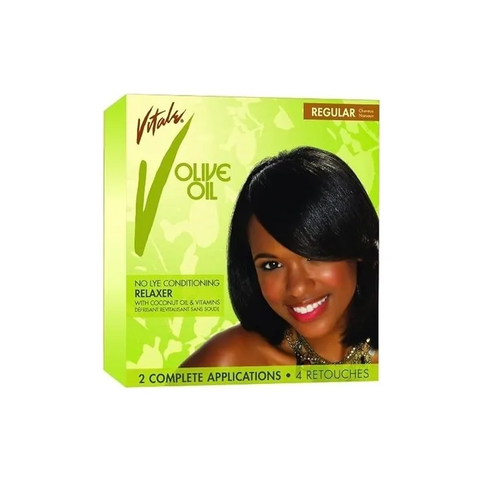 Vitale Olive Oil No Lye Conditioning Relaxer Regular Kit 2 Count Green