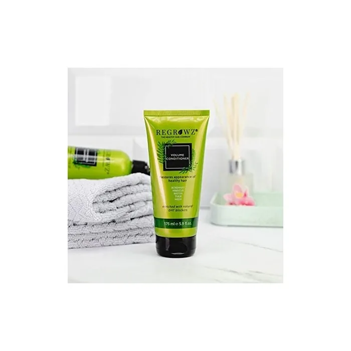 Regrowz Volume Conditioner with Hibiscus Trigonella Fruit Extracts and Tea Tree Oil Enriched with Natural DHT Blocker 175g 5.9 fl.oz.