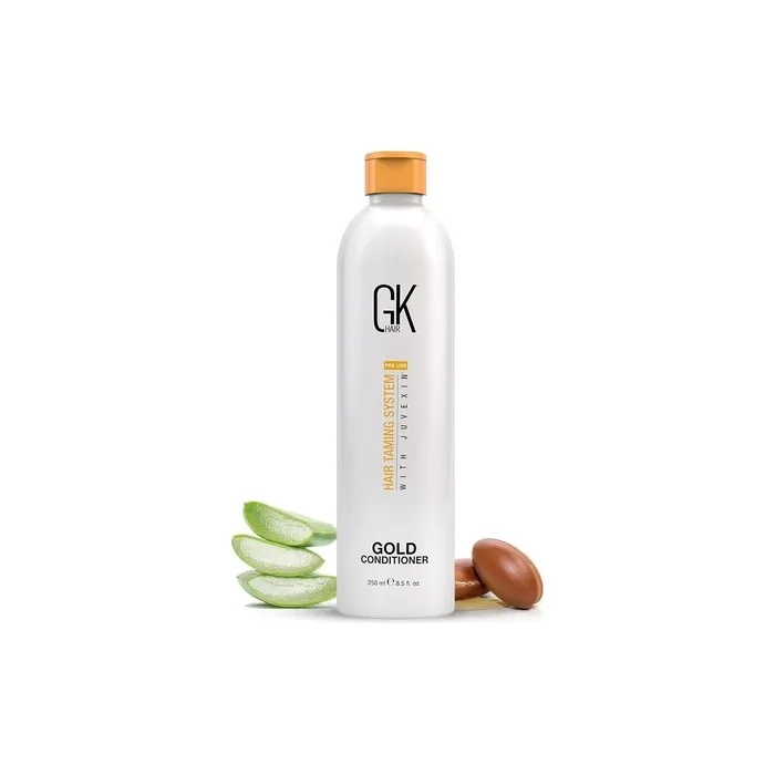 GK HAIR Global Keratin Gold Conditioner 8.5 Fl Oz/250ml Hair Moisturizing Shine and Protection With Argan Oil Shea Butter Natural Oils All Hair Types