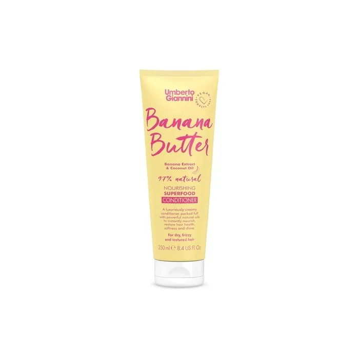 Umberto Giannini Banana Butter Nourishing Superfood Conditioner Vegan Cruelty Free Moisturising Formula 250ml