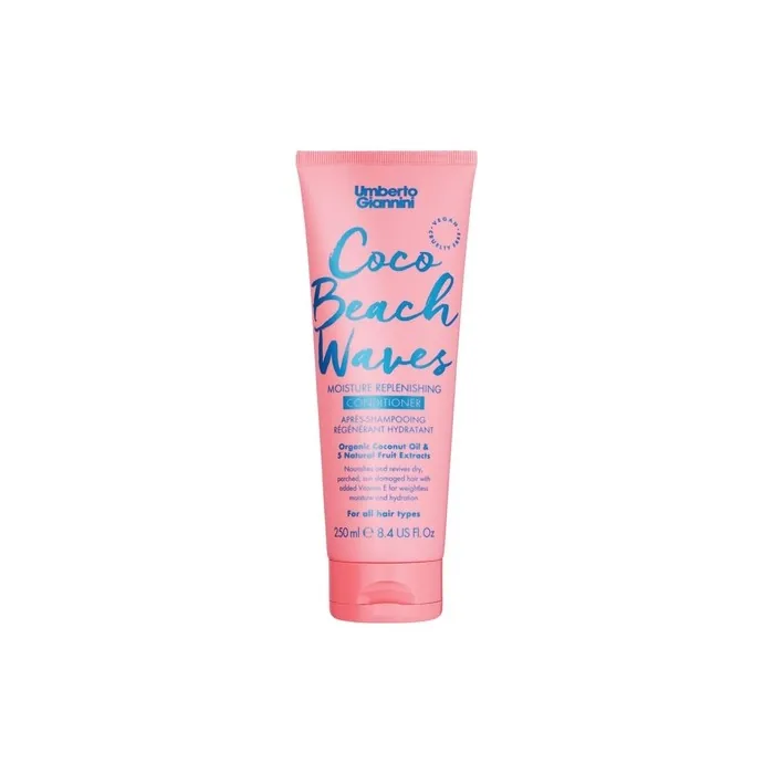 Umberto Giannini Coco Beach Waves Nourishing Conditioner For Dry Damaged Hair With Coconut Oil Fruit Extracts And Vitamin E Tropical Coconut Crush Fragrance