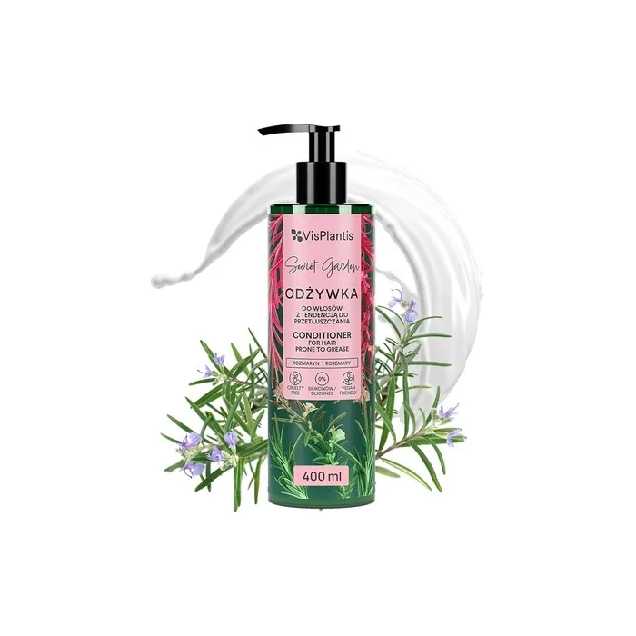 Vis Plantis Natural Conditioner with Rosemary Vegan Care Rinse for Oily & Greasy Hair 400ml