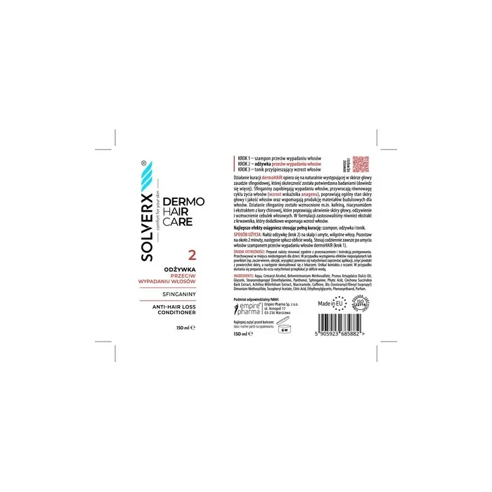 Solverx Dermo Hair Conditioner Against Hair Loss Sphinganine 150 Ml