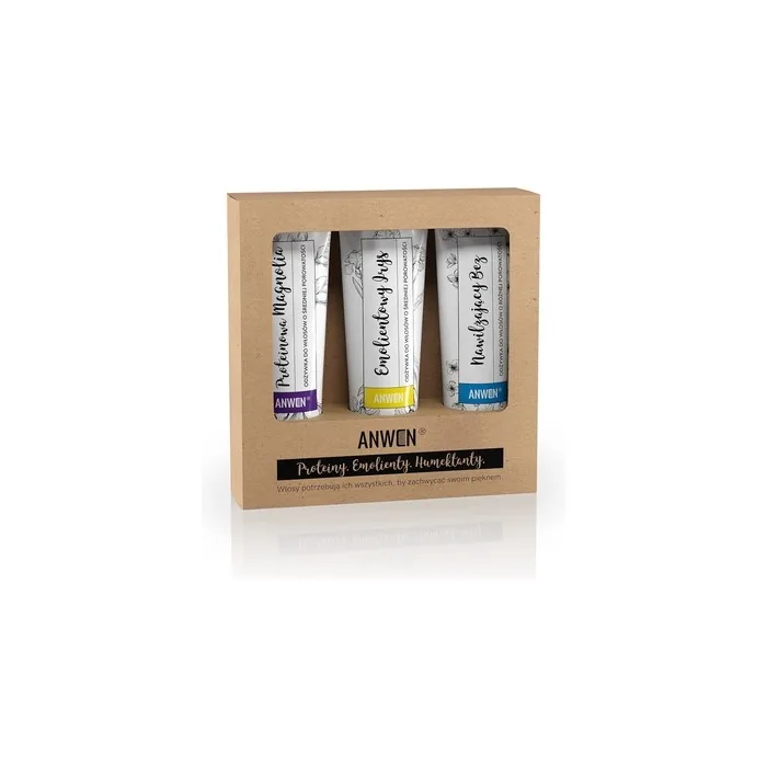 Anwen Set Conditioners For Hair With Medium Porosity - Protein Orchid 100ml, Emollient Iris 100ml, Moisturizing Elder 100ml