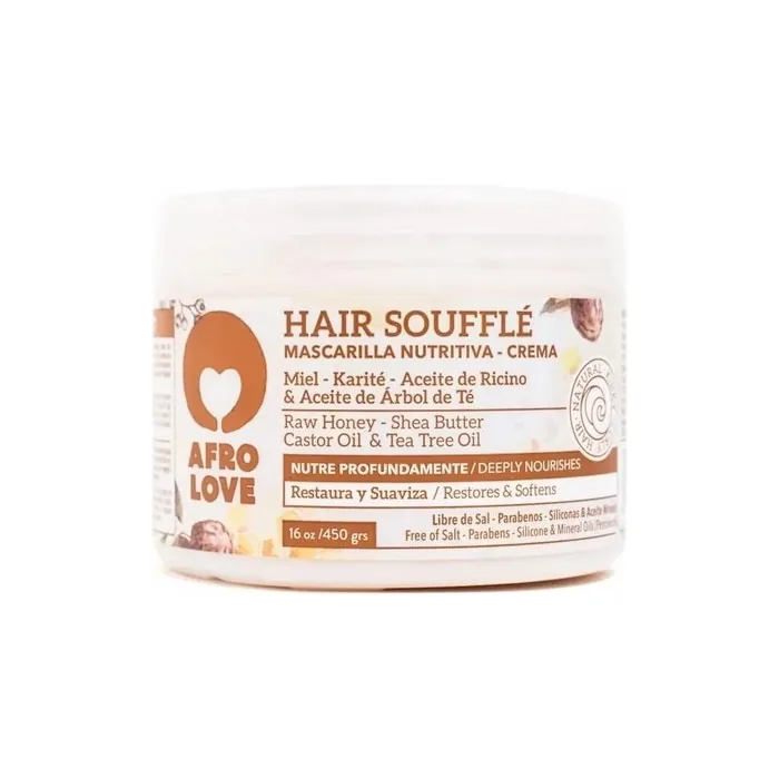 Afro Love Hair Souffle Deep Conditioner with Raw Honey, Shea Butter, Castor Oil and Tea Tree Oil 450g