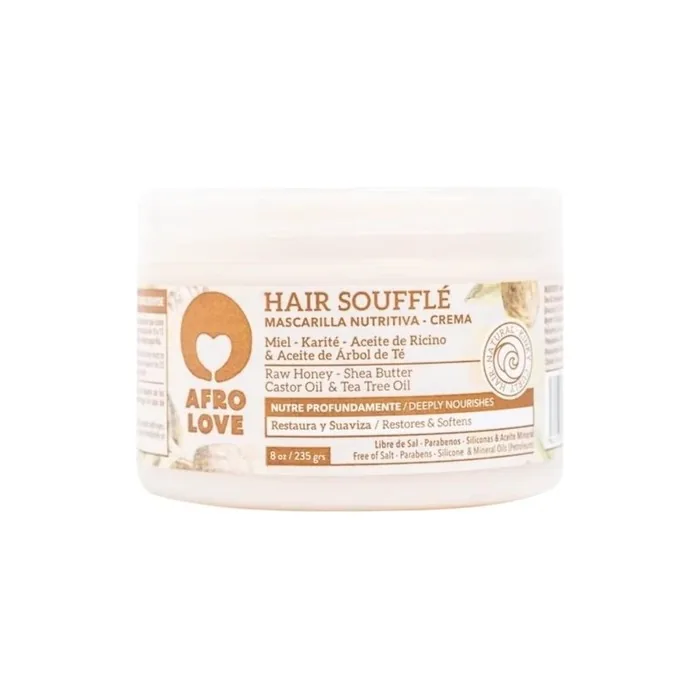 Afro Love Hair Souffle Deep Conditioner with Raw Honey, Shea Butter, Castor Oil and Tea Tree Oil 235g