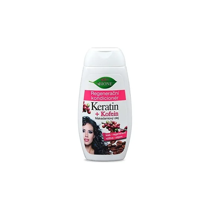 Bione 100% Organic & Vegan Keratin & Caffeine & Macadamia Oil Hair Conditioner without Mineral Oil, Silicones, Parabens, SLS! 260ml