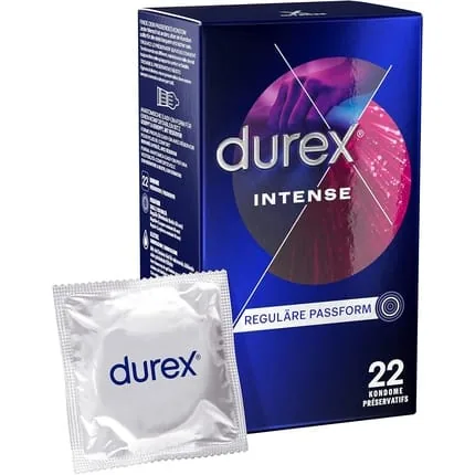 Durex Intense Condoms with Nubs, Ribs & Plenty of Desirex Gel - Pack of 22