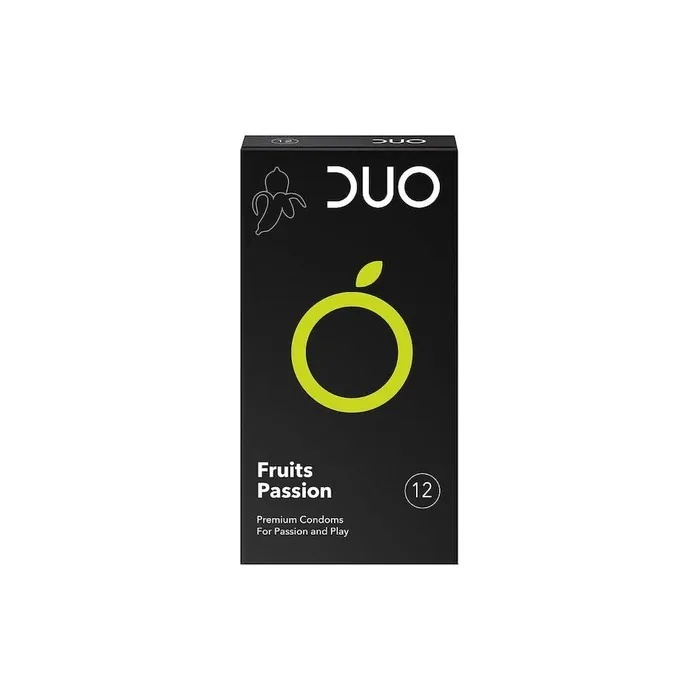 Duo Fruit Passion Condoms With Flavors 12 Pieces