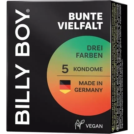 Billy Boy Colorful Variety Pack of 5 Condoms 52mm