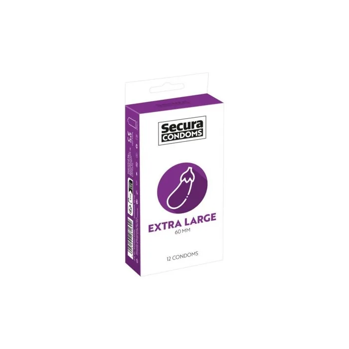 Secura Extra Large Extra Wide Condoms 60mm Pack Of 12