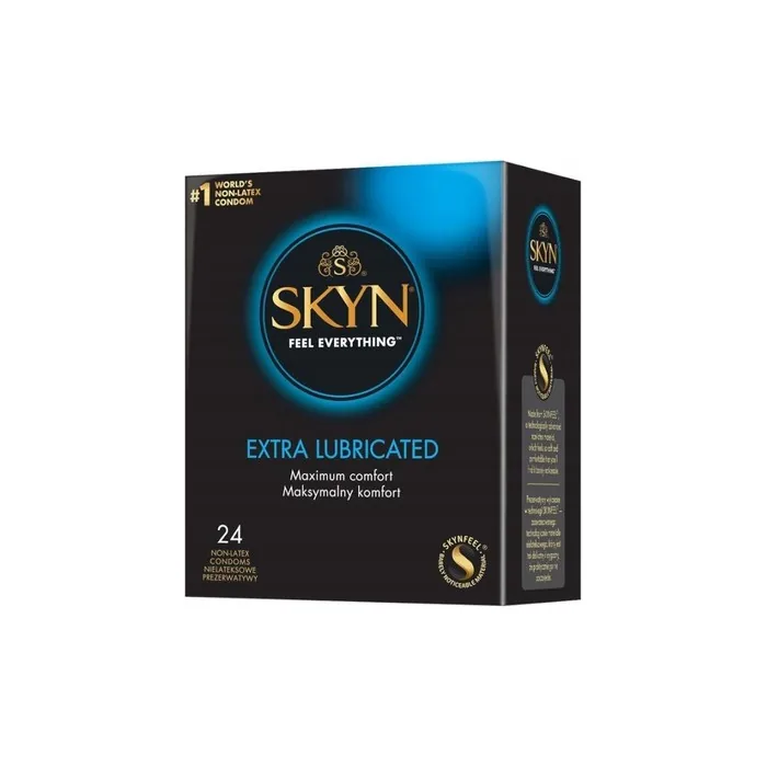 Skyn Feel Everything Extra Lubricated Non-Latex Moisturizing Condoms - 24 Pieces