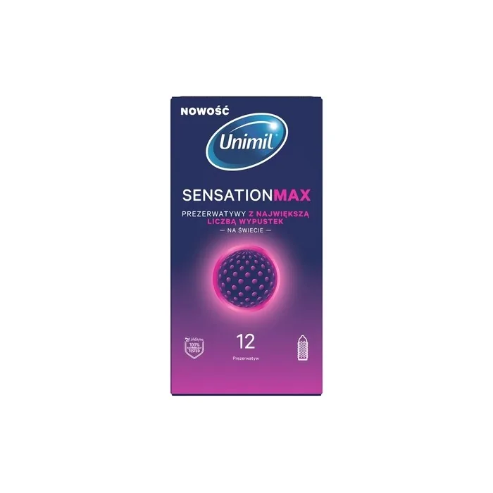 Unimil Sensation Max Condoms With The Highest Number Of Nubs - 12 Pieces