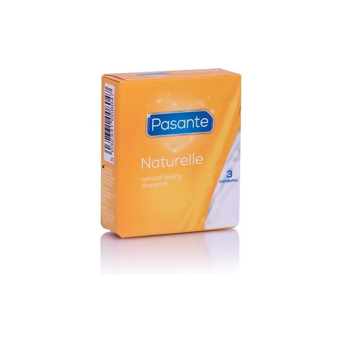Pasante Naturelle Anatomically Shaped Condoms with Comfortable Fit 3 Count