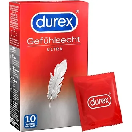 Durex Real Feel Ultra Condoms Extra Thin Tip & Moistened With Silicone Lubricant