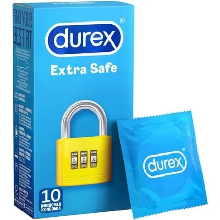 Durex Transparent Extra Safe Latex Condom 10 Count Pack Of 10