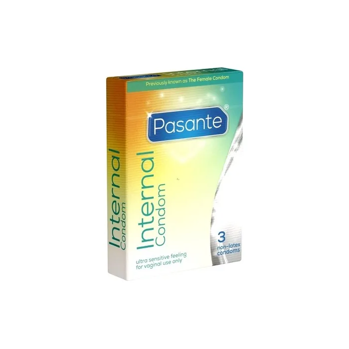 Pasante Internal Condom Latex-Free Women's Condoms (Femidom) Hypoallergenic Hormone-Free and Skin-Friendly 3 Pack