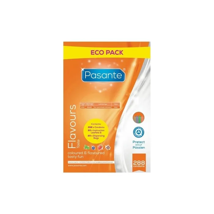 Pasante Condoms Eco Pack Flavors Bag 288 Units