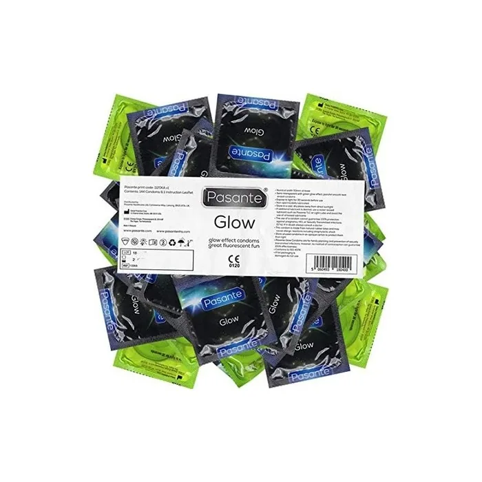 Pasante GLOW 144 Glow in the Dark Condoms - Pack of 144
