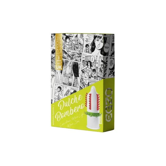 Dulche Bombero Condom With Pleasurable Spikes And Protrusions Medium 1 Piece