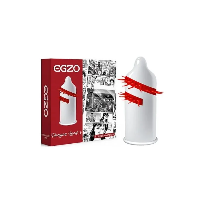 Egzo Dragon Lord's Condom With Soft Stimulating Spikes - 1 Piece