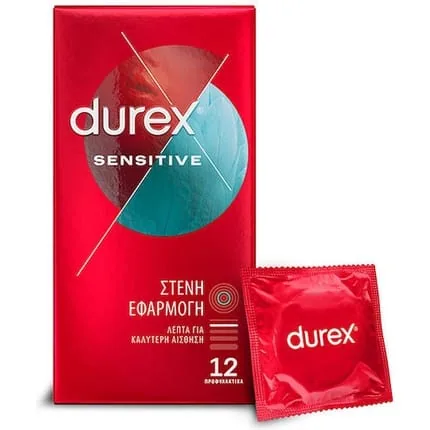Durex Sensitive Condoms With Tight Fit 12 Pieces