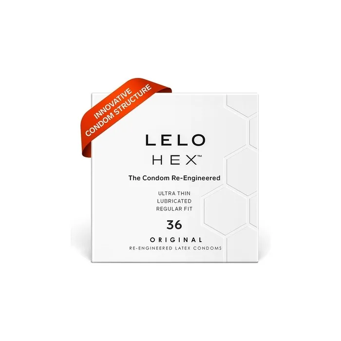 LELO HEX Original Ultra Thin Condoms with Increased Strength 36 Count - Pack of 36