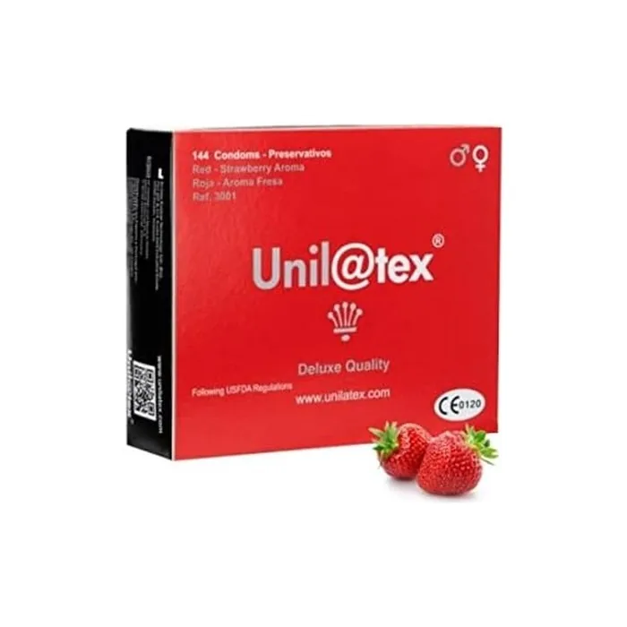 Dreamlove Unilatex Red/Strawberry Condoms 144 Units