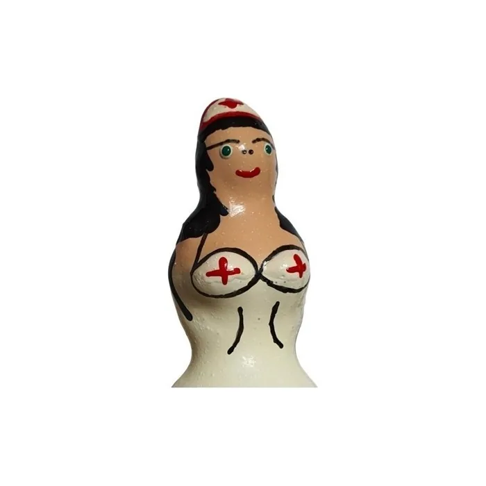 Condomery Fancy Hand Painted Nurse Black Condoms