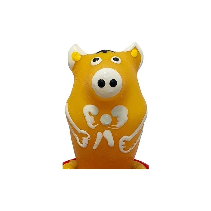 Condomerie Hand-Painted Novelty Condom Pig Sitting Yellow
