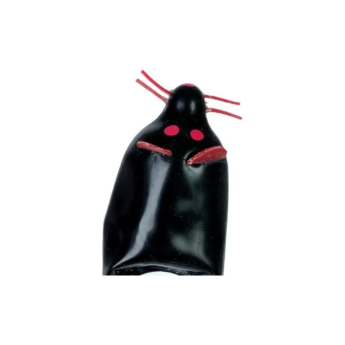 Condomerie Hand-Painted Novelty Condom Black Mouse XL