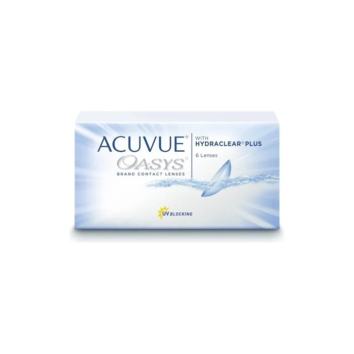 ACUVUE OASYS Contact Lenses 2-Week Lenses for Day and Night with 6 DPT and BC 8.4 UV Protection, Dryness Protection & Extremely Comfortable Wear 6 Lenses