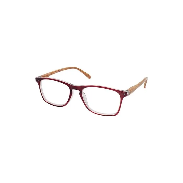 Eyelead E213 Reading Glasses In Burgundy With Wooden Temples