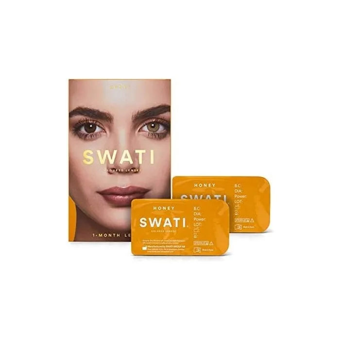 SWATI Cosmetics Natural Looking Honey Color Contact Lenses 0.0 Diopters 8.7mm Base Curve 14.20mm Diameter