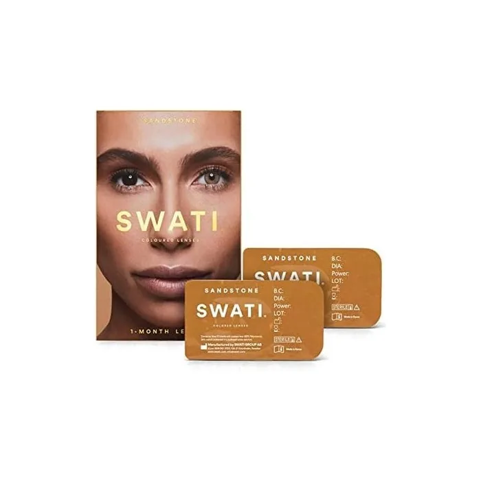 SWATI Cosmetics Sandstone Brown Colored Contact Lenses 0.0 Diopters 8.7mm Base Curve 14.20mm Diameter