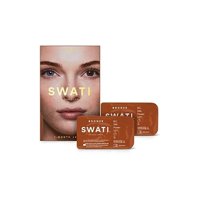 SWATI Cosmetics Bronze Colored Contact Lenses 0.0 Dioptrien 8.7mm Base Curve 14.2mm Diameter - Pack of 2