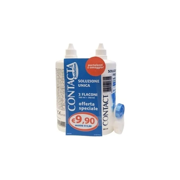 Fidia Contacta Unique Disinfecting Solution for Soft Lenses 2x360ml - Pack of 2