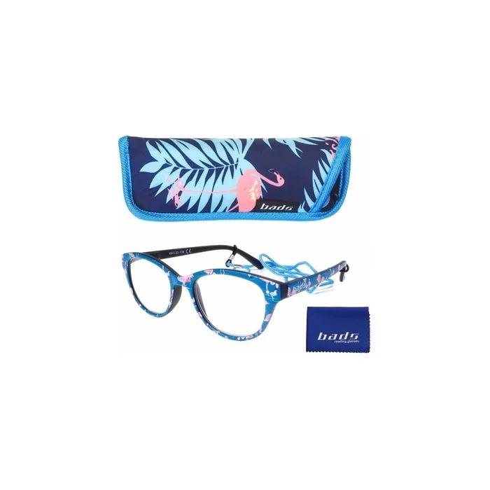 BADS Reading Glasses Flamingo Blue +3.50
