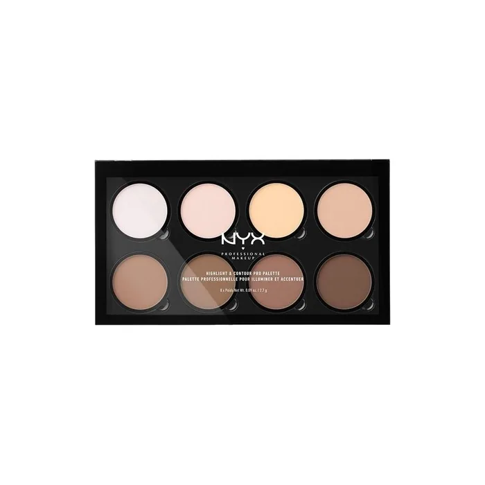 NYX Professional Makeup Highlight & Contour Pro Palette Powder Contour Kit Eight Blendable Matte and Pearly Shades