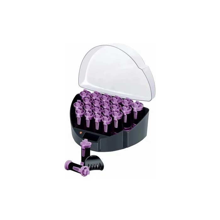 Remington KF40E Heated Curlers with Easy-Clip System and Ion Technology - Pack of 3 (19mm, 22mm, 27mm) Black/Purple