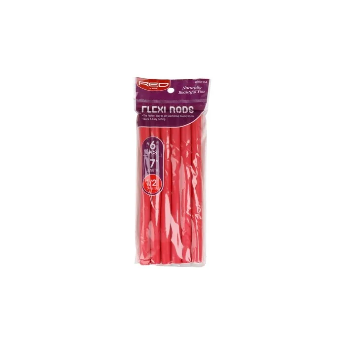 Red Kiss Flexi Rods 7 12 6 Pieces Pack For Hair Styling