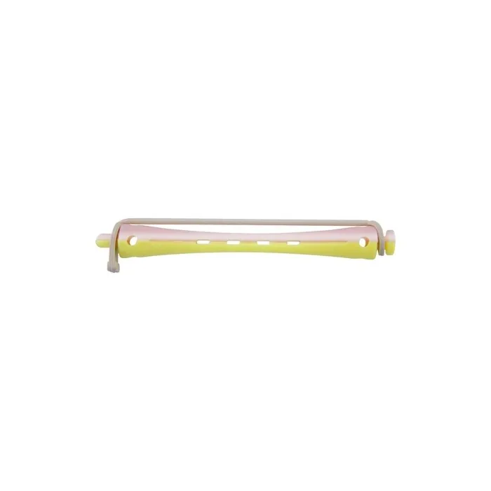 Comair Cold Wave Rods 12-Pack 8mm Long Round Rubber Yellow/Pink