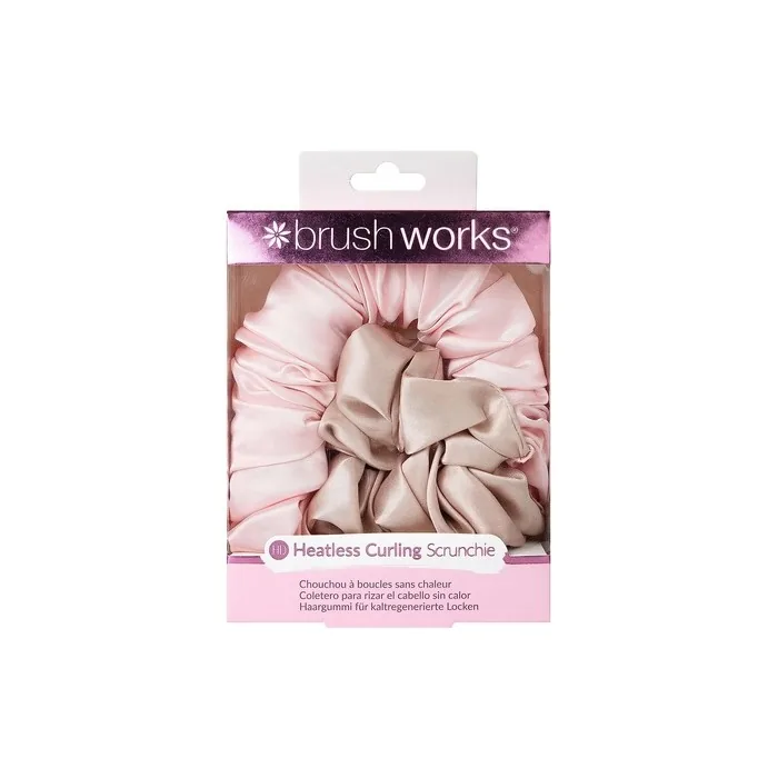 Brushworks Heatless Curling Scrunchie Pink