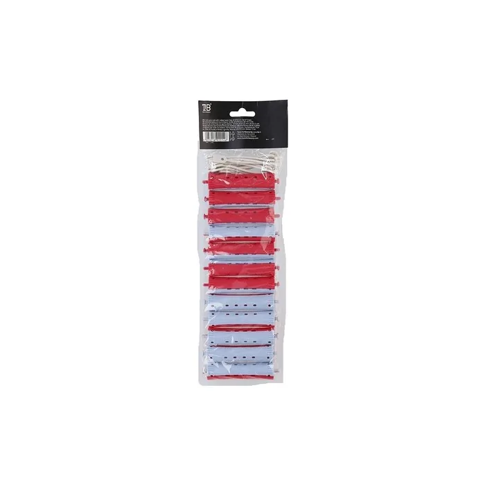 T4B LUSSONI Curlers with Rubber Band for Waves and Perm Treatment, Curly and Elastic Hair, Easy to Use, Two-Tone, 19x91mm