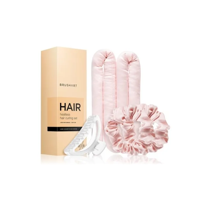 Brushart Heatless Hair Curling Set Pink
