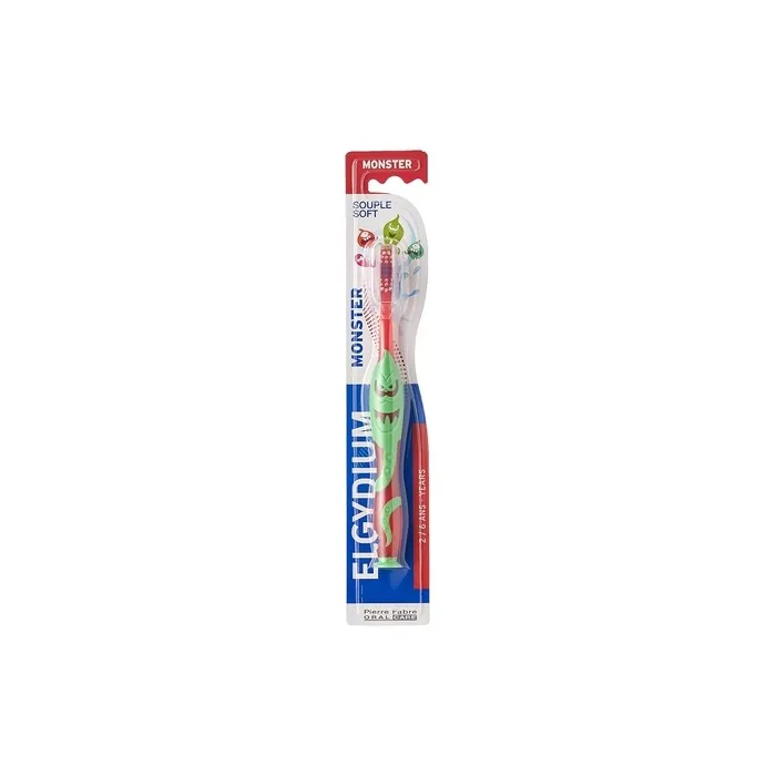 Elgydium Monster Toothbrush 2-6 Years Supple Red and Green