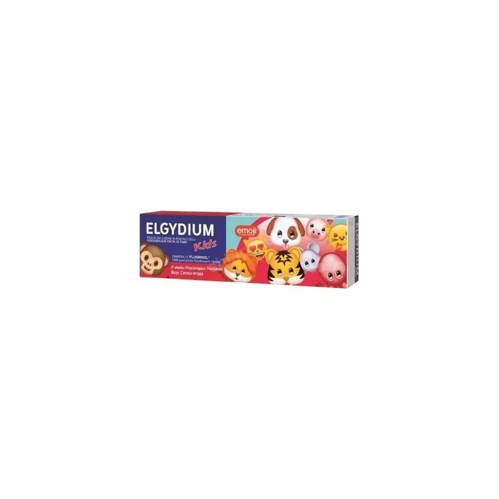 Elgydium Emoji Kids Toothpaste For Children With Refreshing Strawberry Flavor 36 Years 50 Ml