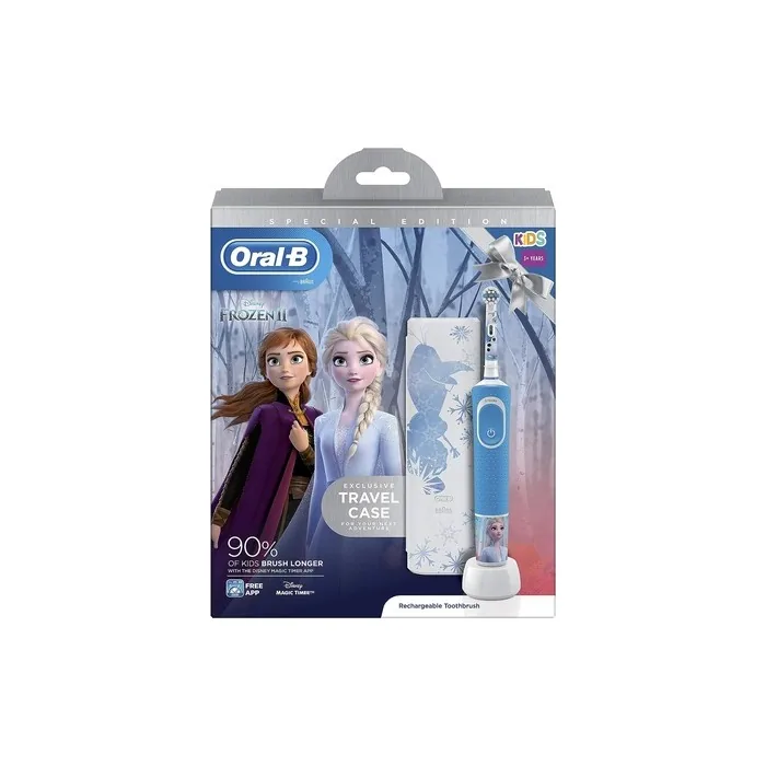Oral-B Kids Rechargeable Electric Toothbrush with Disney Frozen 2 Characters and Travel Case Ages 3+